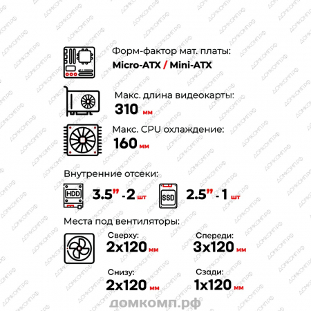 недорогой корпус для сборки компьютера. домкомп.рф